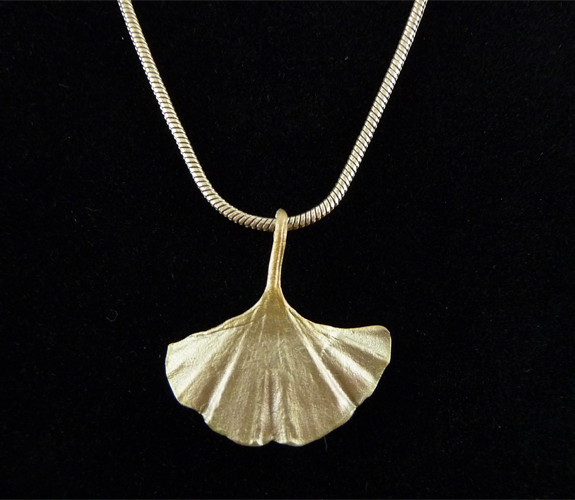 Necklace Single Leaf Ginkgo  by Silver Seasons
